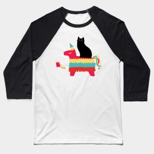 Cat riding piñata Baseball T-Shirt